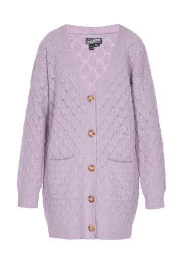 DREIMASTER Strickjacke Lavendel melange