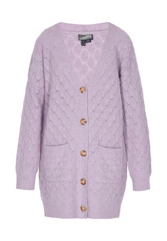 DREIMASTER Strickjacke Lavendel melange