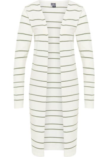 DREIMASTER Strickjacke Wollweiss Oliv