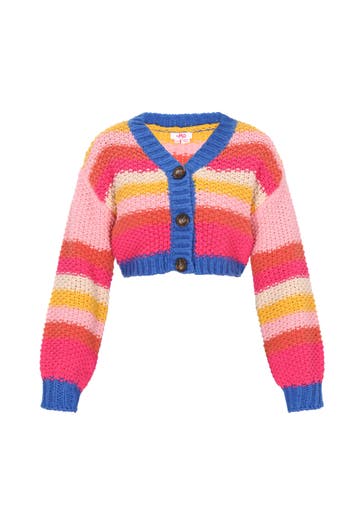 MYMO Strickjacke pink multicolor