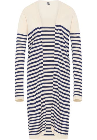 DREIMASTER Strickjacke Wollweiss Marine
