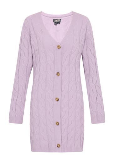 DREIMASTER Strickjacke Lavendel melange