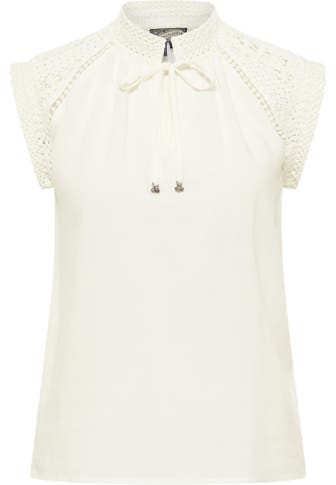 DREIMASTER Casual-Bluse Wollweiss