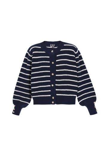 DREIMASTER Strickjacke navy offwhite
