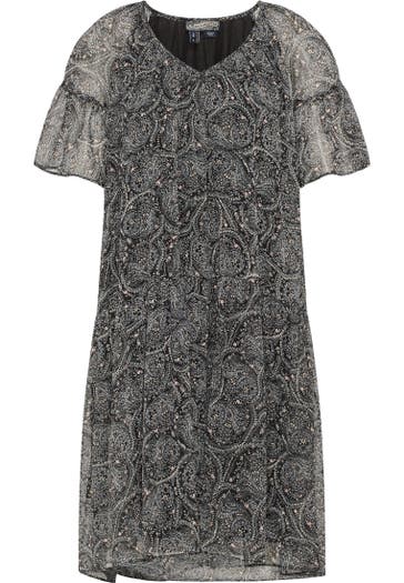 DREIMASTER Casual-Kleid Schwarz Mehrfarbig