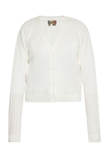 MYMO Strickjacke Wollweiss