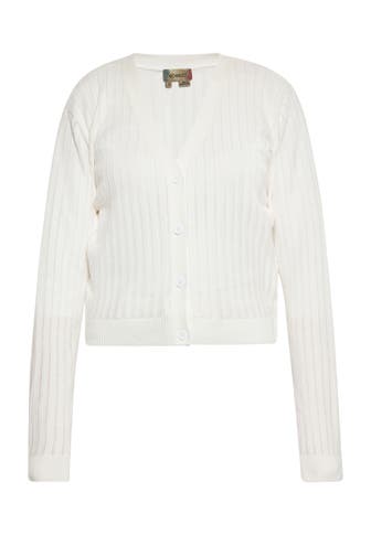 MYMO Strickjacke Wollweiss