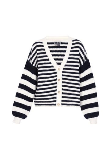 DREIMASTER Strickjacke navy offwhite