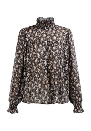 DREIMASTER Casual-Bluse Schwarz Rosa