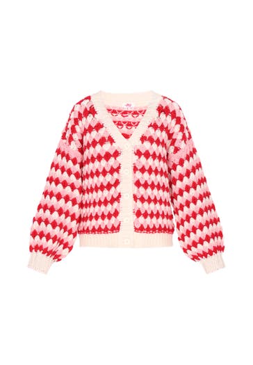 MYMO Strickjacke red multicolor