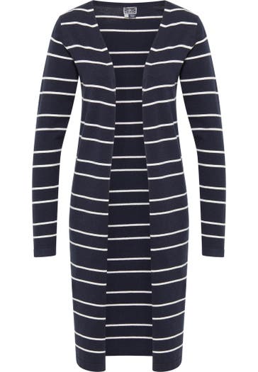 DREIMASTER Strickjacke Marine Wollweiss