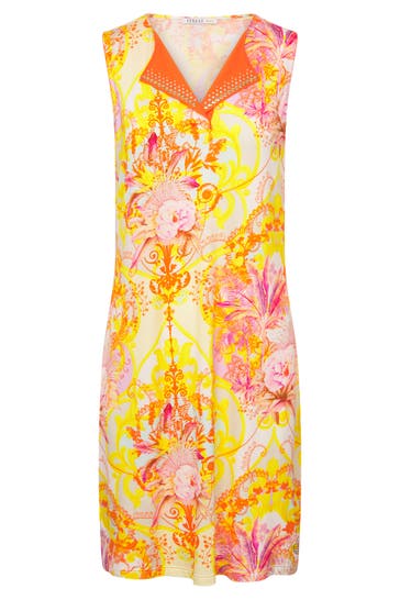 FÉRAUD Strandkleid Ärmellos im sommerlichen Blumen-Druck -