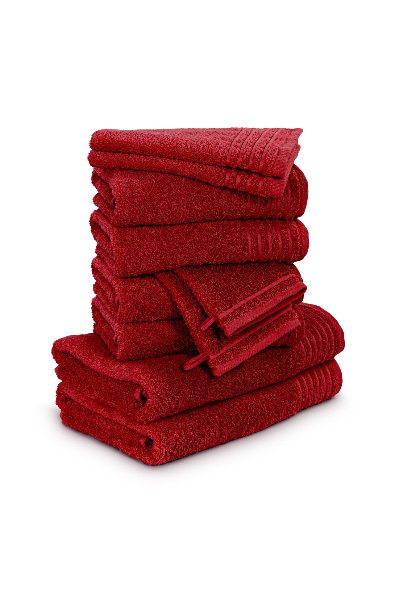 MÖVE Handtuch 2x 20x15 cm + 2x 30x50 cm + 4x 50x100 cm + 2x 67x140 cm ruby, Bild 1