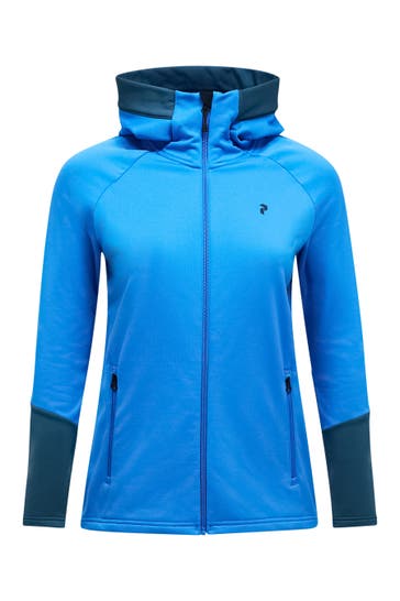 PEAK PERFORMANCE Sweatjacke W Rider Essentials Midlayer Zip Hood azurblau