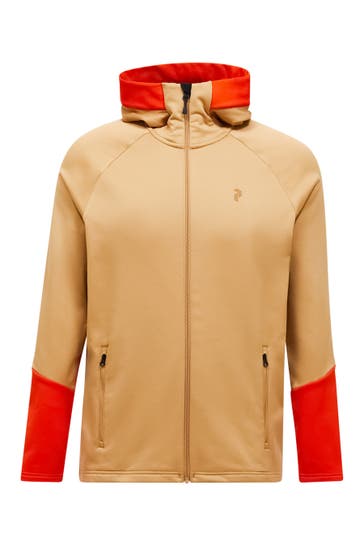 PEAK PERFORMANCE Fleecejacke M Rider Essentials Midlayer Zip Hood CAMEL