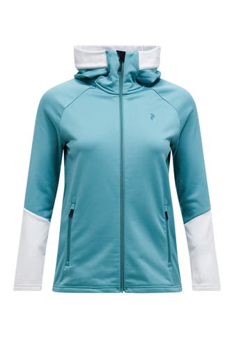 PEAK PERFORMANCE Sweatjacke W Rider Essentials Midlayer Zip Hood tuerkis