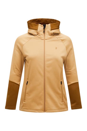 PEAK PERFORMANCE Sweatjacke W Rider Essentials Midlayer Zip Hood CAMEL