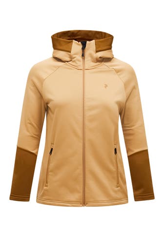 PEAK PERFORMANCE Sweatjacke W Rider Essentials Midlayer Zip Hood CAMEL