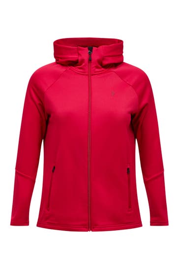 PEAK PERFORMANCE Sweatjacke W Rider Essentials Midlayer Zip Hood kirschrot