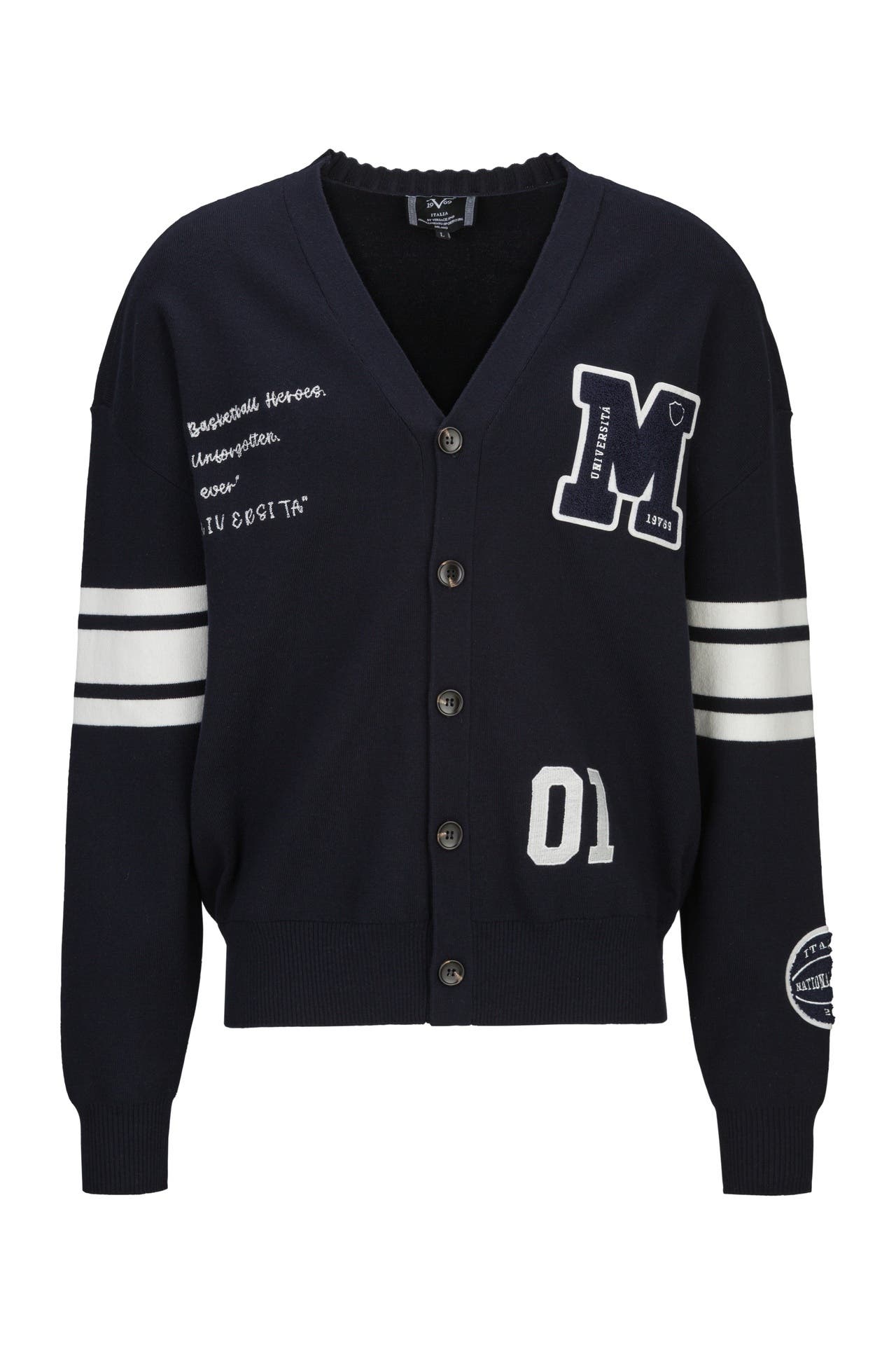 19V69-ITALIA Strickjacke ALDO COLLEGE Navy, Bild 1