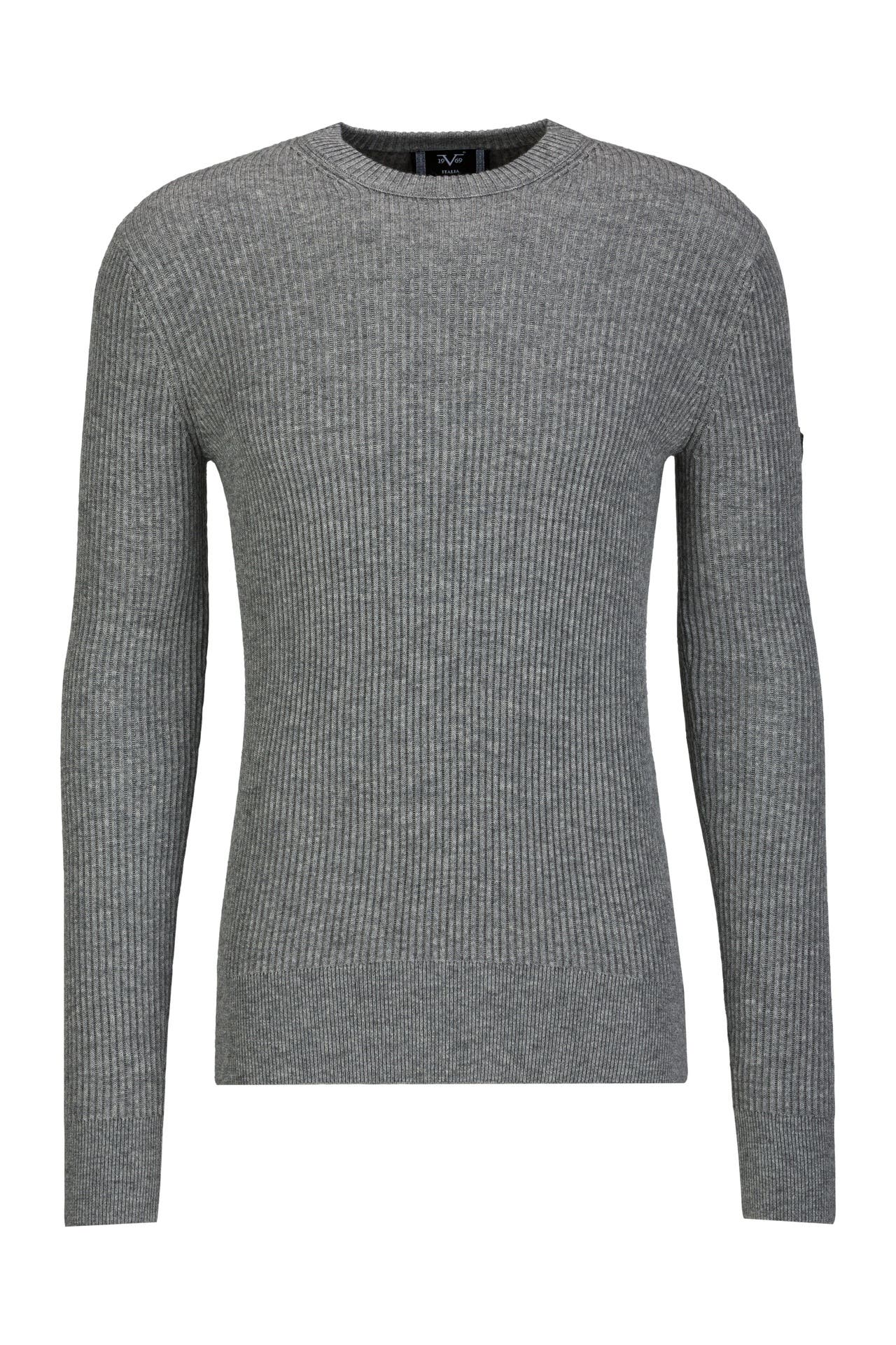 19V69-ITALIA Pullover Riziero Grey Melange, Bild 1