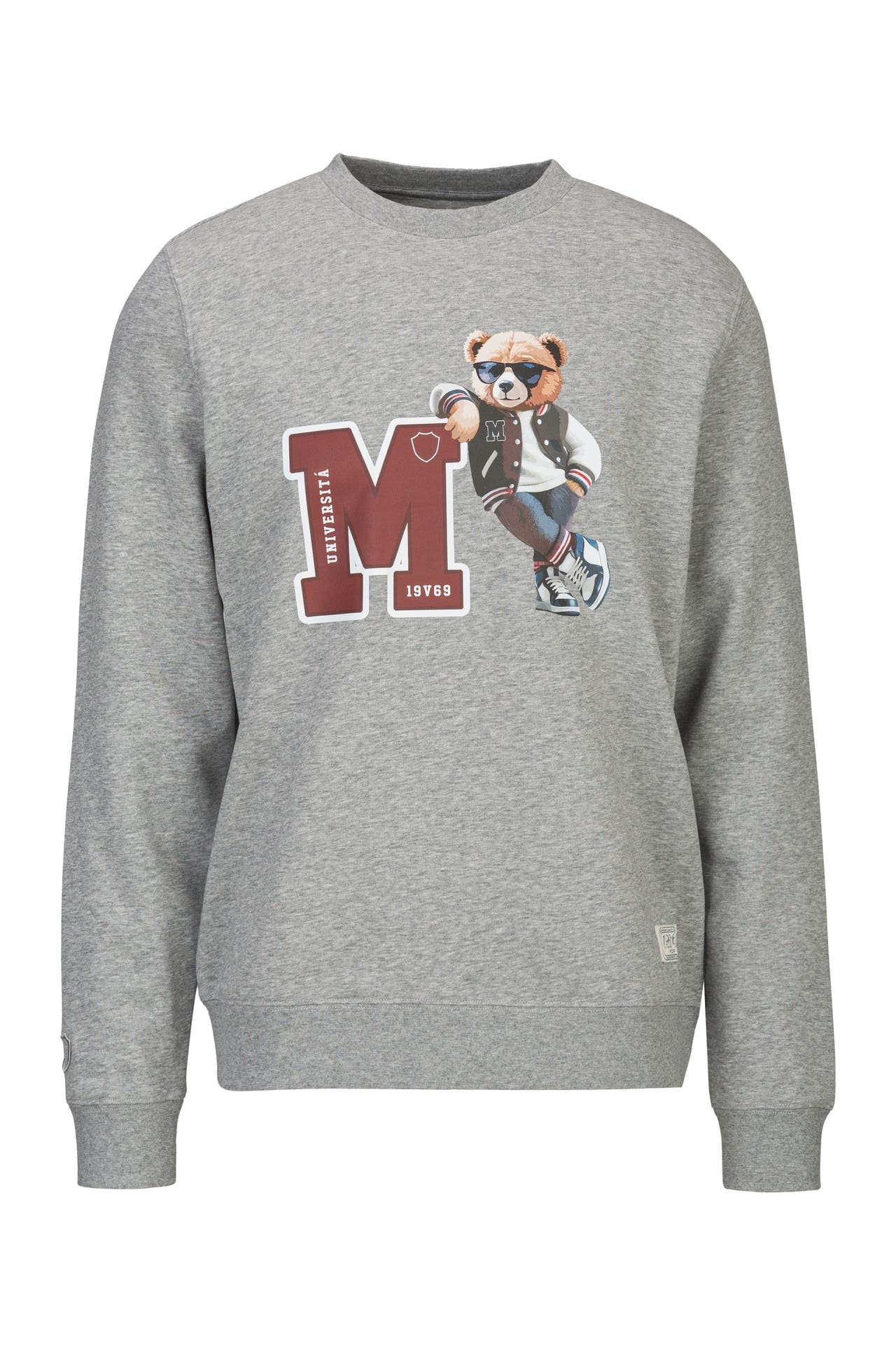 19V69-ITALIA Sweatshirt NICO COLLEGE Grey Melange, Bild 1