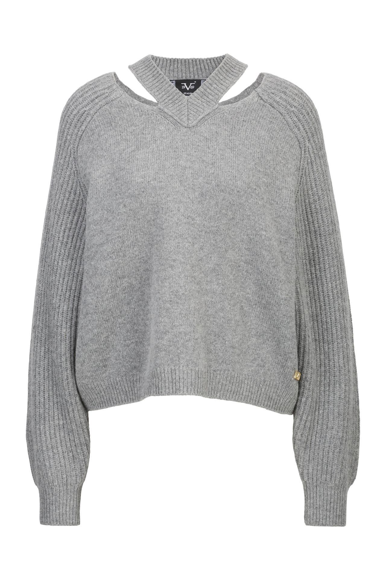 19V69-ITALIA Pullover FLORENTINA GRAU MELANGE, Bild 1