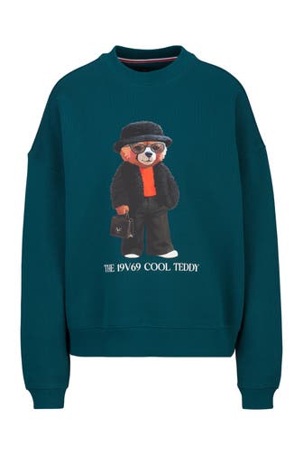 19V69-ITALIA Sweatshirt Willow Teddy Slate Teal