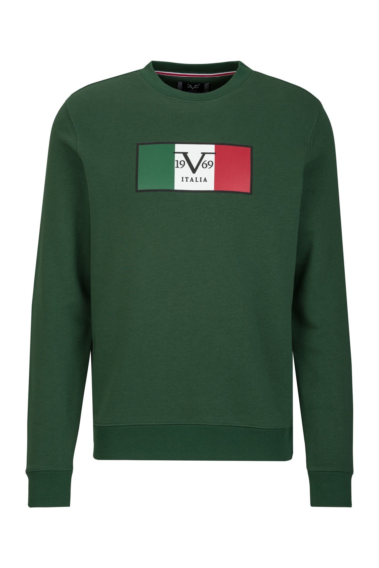 19V69-ITALIA Sweatshirt Nico Logo Carrier 5 Dark Green, Bild 1