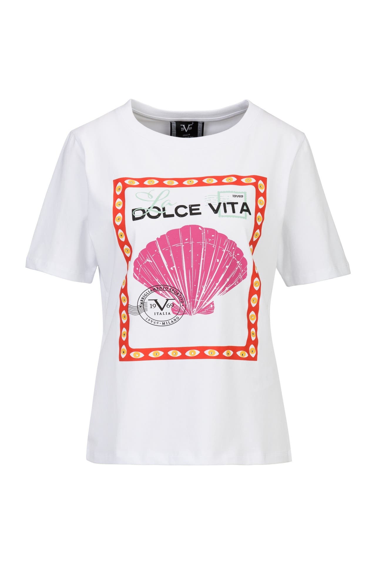 19V69-ITALIA T-Shirt BELLARA STEMP White, Bild 1