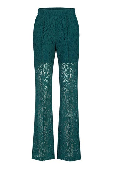 19V69-ITALIA Stoffhose Lilliana Lace Slate Teal Flared