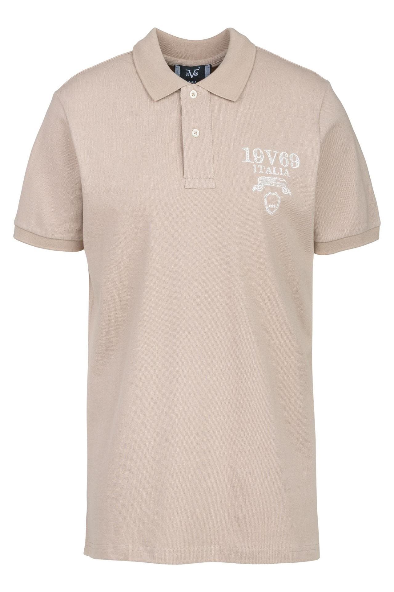 19V69-ITALIA Polo-Shirt EMILIO SHATTERED DARK KHAKI, Bild 1