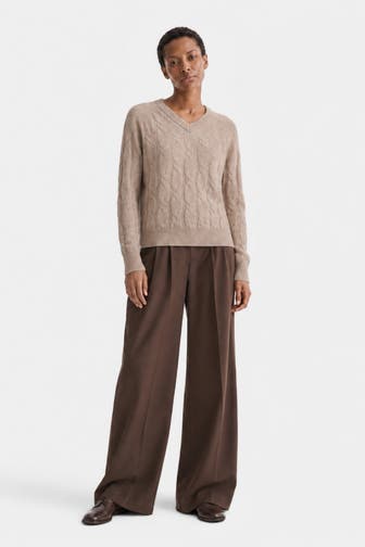 DINE 'N' DANCE Pullover Liz Cable Beige Melange
