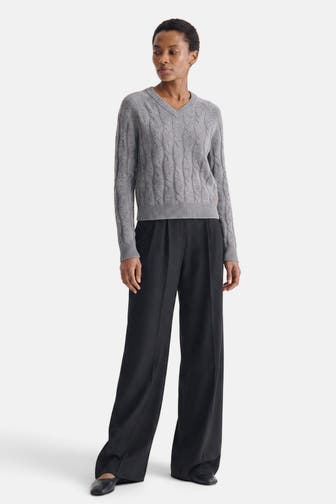 DINE 'N' DANCE Pullover Liz Cable Grey Melange