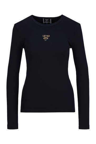 19V69-ITALIA Longsleeve Letizia S Gold Logo Navy