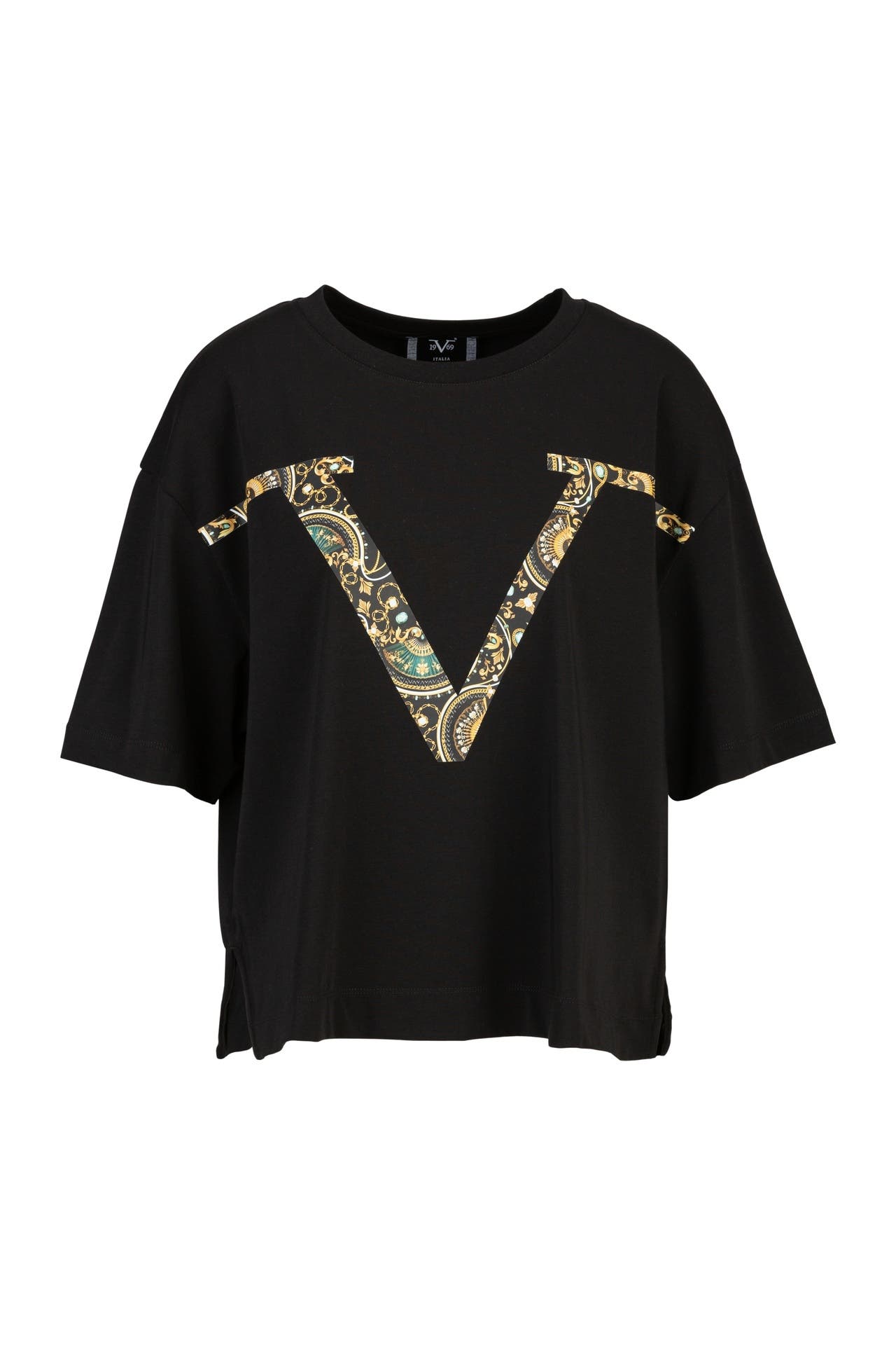 19V69-ITALIA T-Shirt Petonia New Baroque Black, Bild 1