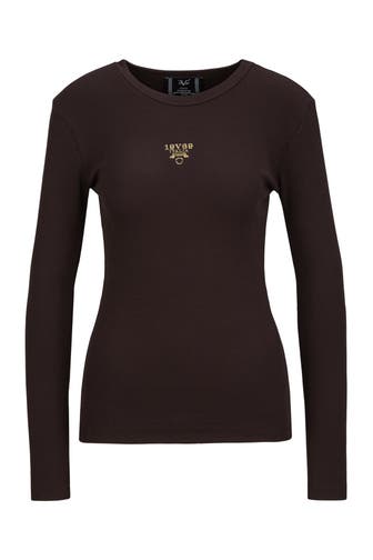 19V69-ITALIA Longsleeve Letizia S Gold Logo Chocolate