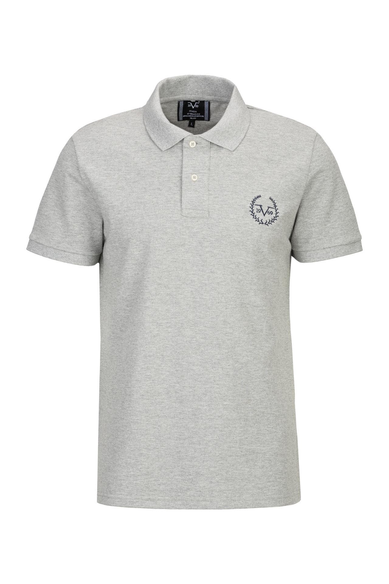 19V69-ITALIA Polo-Shirt TIZIANO GREY MELANGE, Bild 1