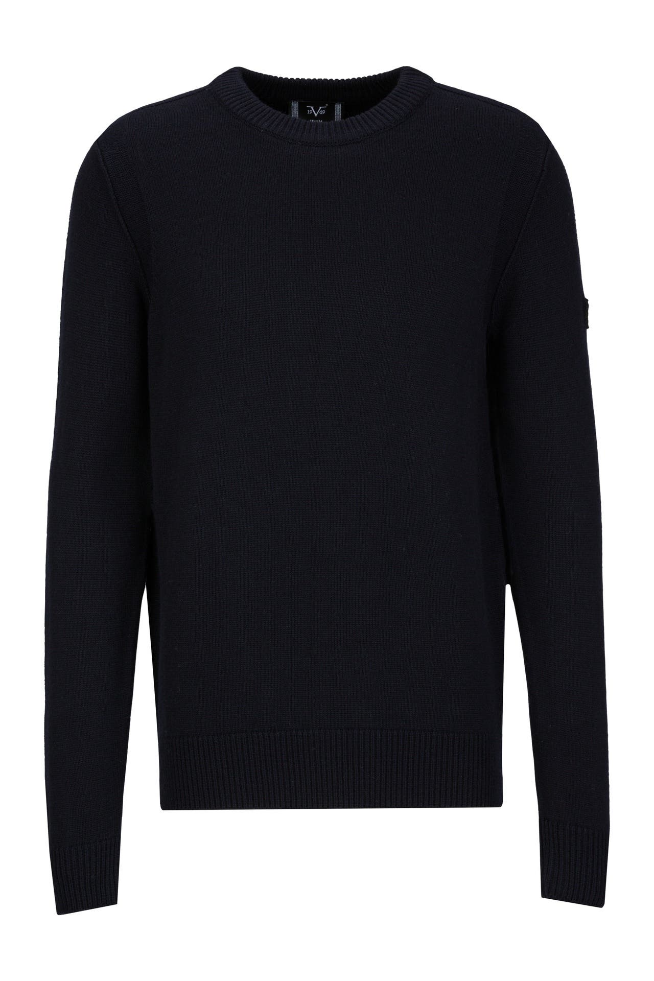 19V69-ITALIA Pullover Riccardo Solid Navy, Bild 1