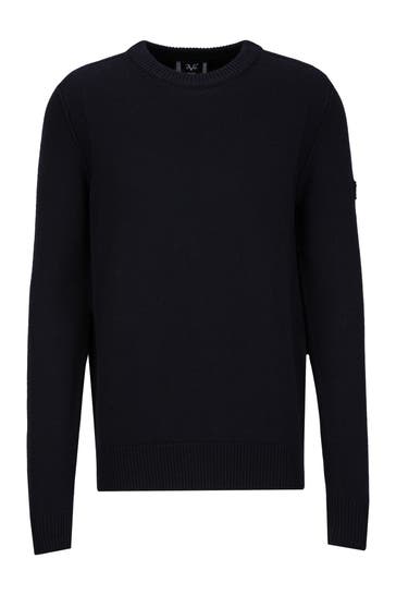 19V69-ITALIA Pullover Riccardo Solid Navy