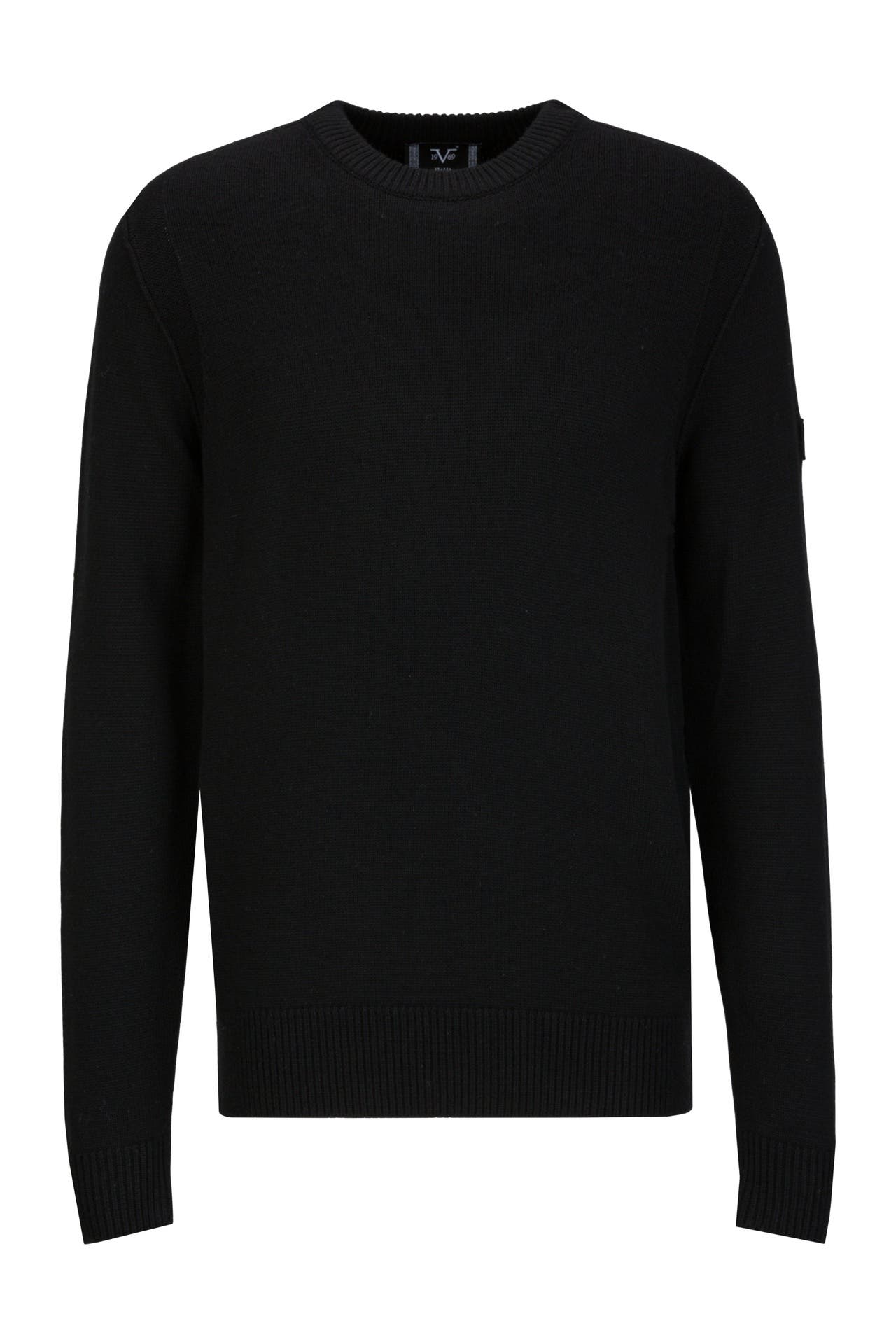 19V69-ITALIA Pullover Riccardo Solid Black, Bild 1