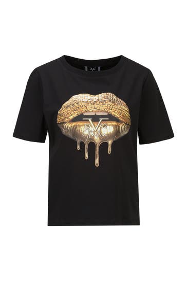 19V69-ITALIA T-Shirt BELLARA LIPS Black