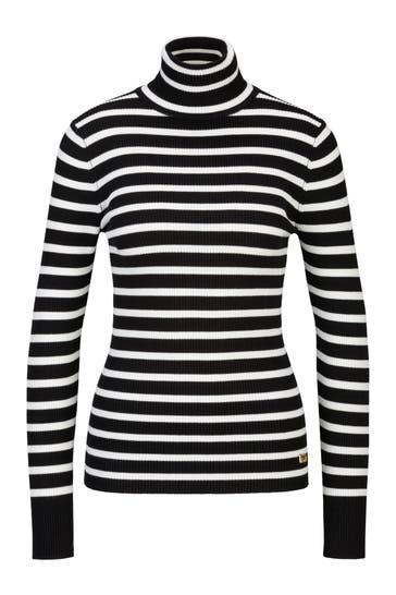 19V69-ITALIA Pullover Carla Stripes Black