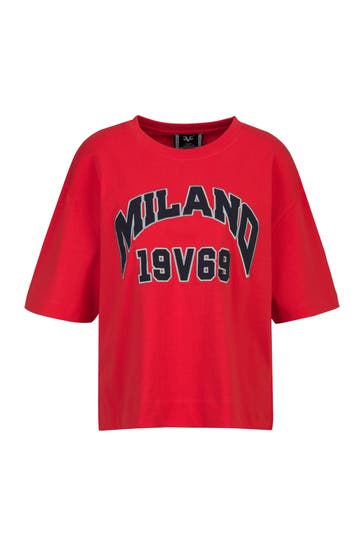 19V69-ITALIA T-Shirt PETONIA COLLEGE Red