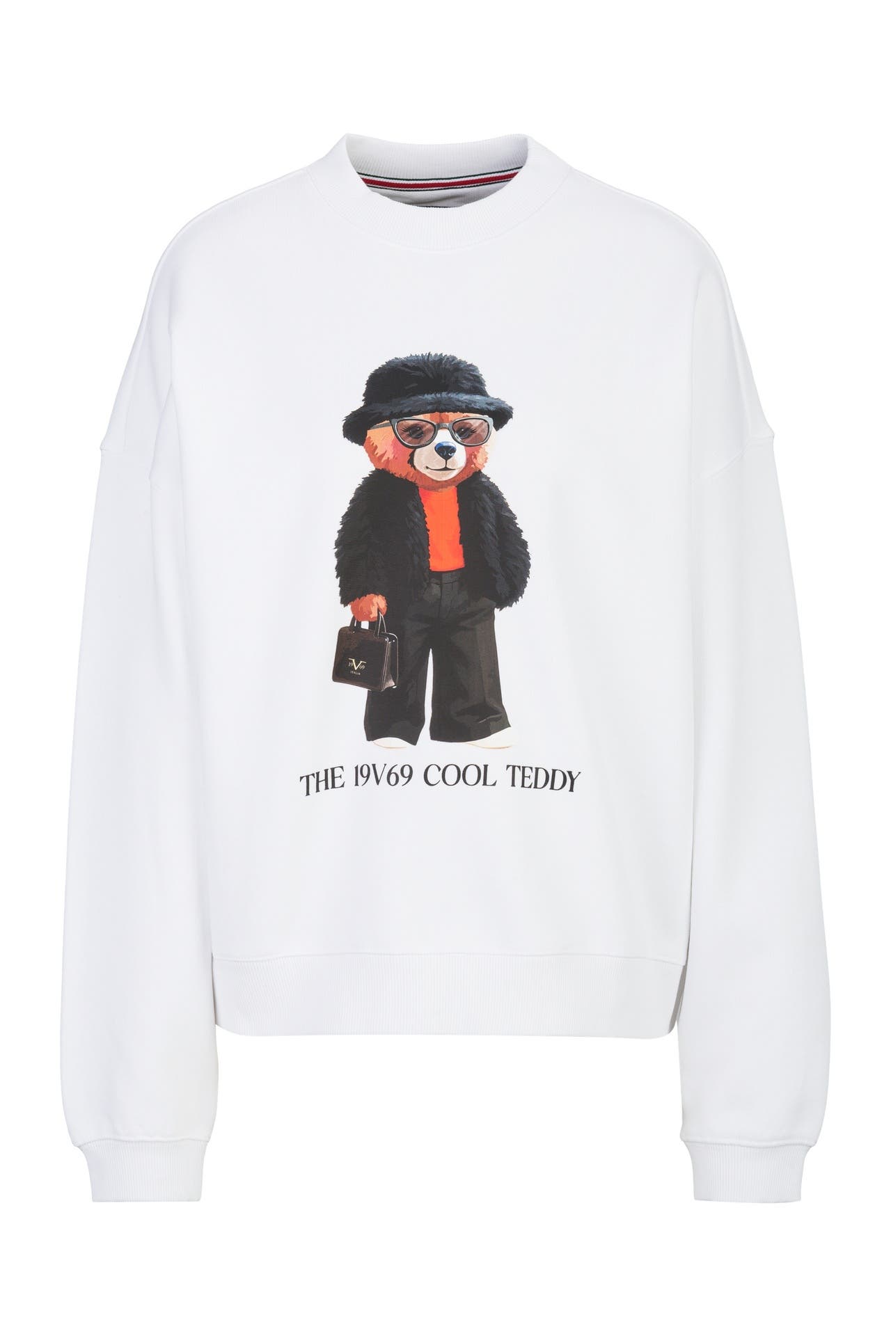 19V69-ITALIA Sweatshirt Willow Teddy White, Bild 1