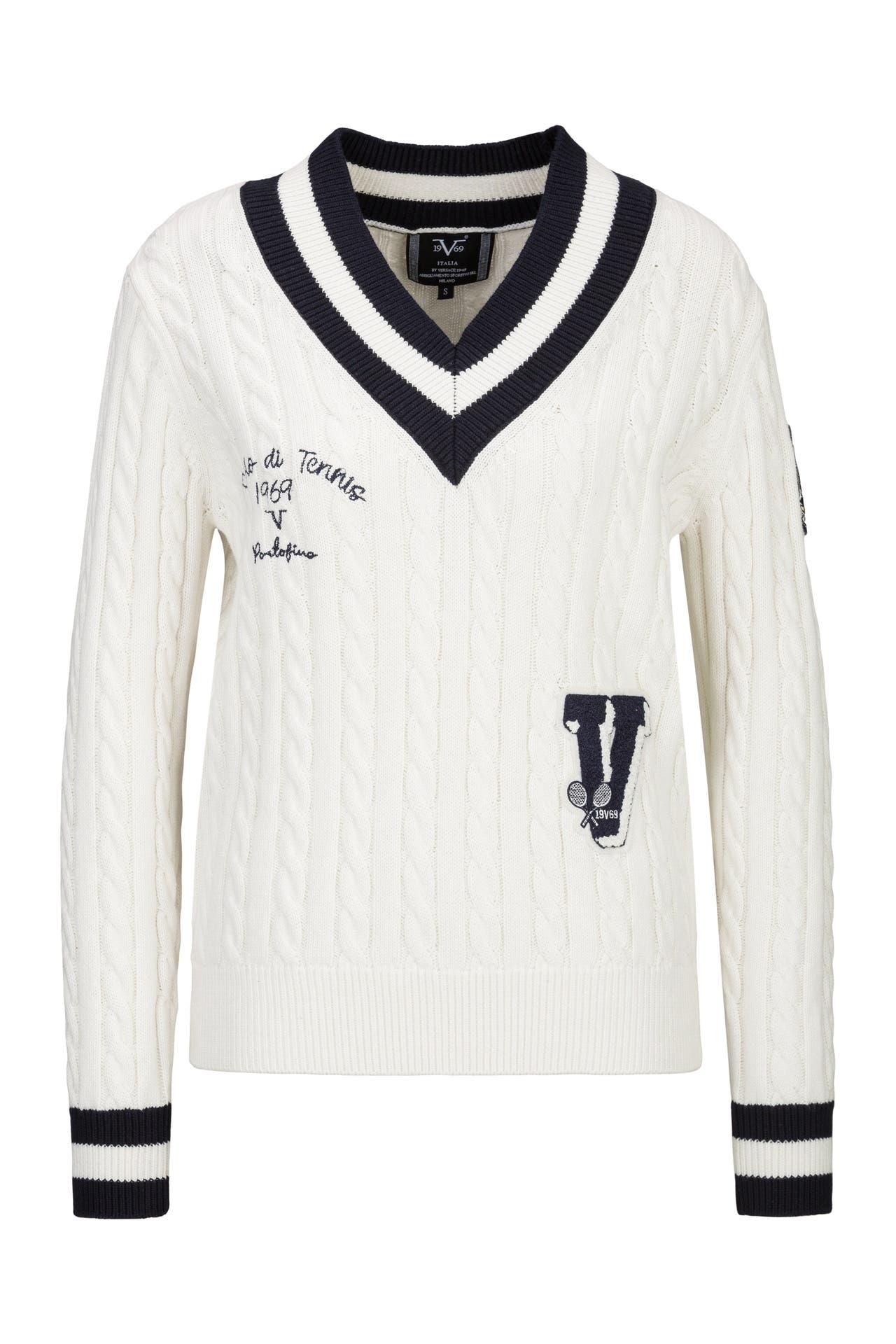 19V69-ITALIA Pullover MARISA TENNIS Off-White, Bild 1