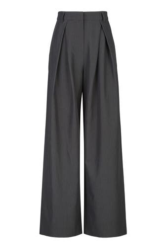 19V69-ITALIA Stoffhose Florence Street Grey Melange Wide/ Loose Fit