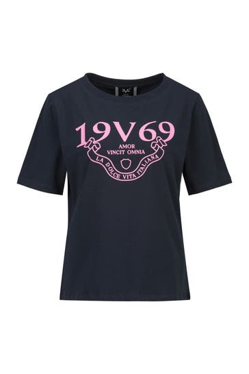 19V69-ITALIA T-Shirt BELLARA BANDEROLE Navy