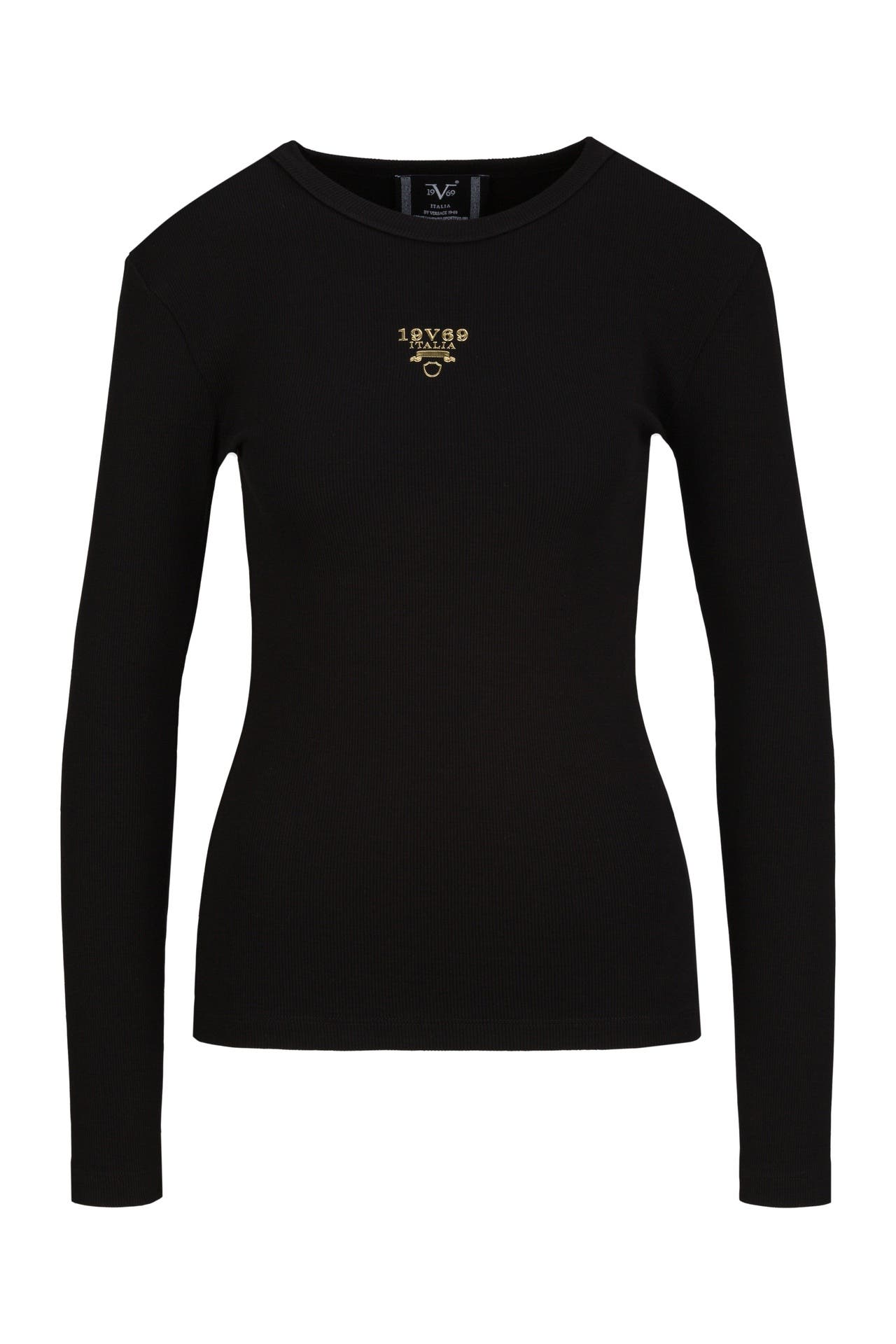 19V69-ITALIA Longsleeve Letizia S Gold Logo Black, Bild 1