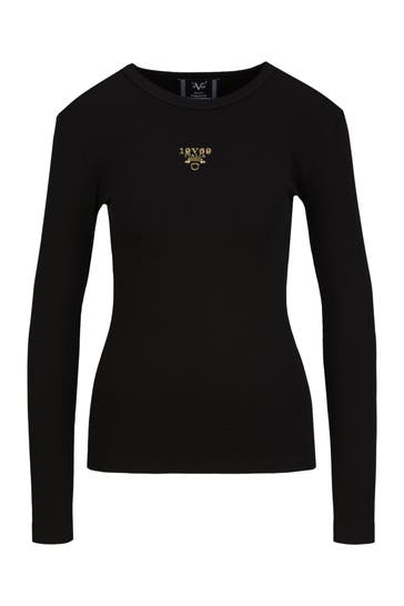 19V69-ITALIA Longsleeve Letizia S Gold Logo Black